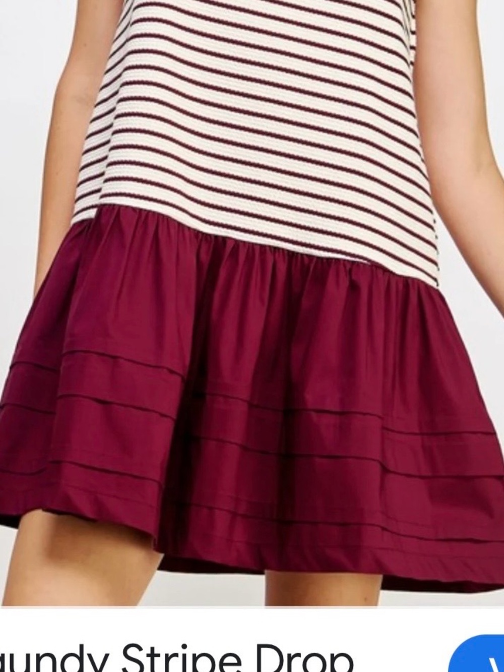 FSU Noles Striped Knit Top Burgundy Skater Dress